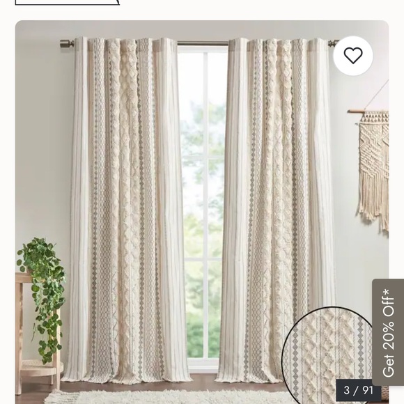 Elegant Cream Patterned Curtains